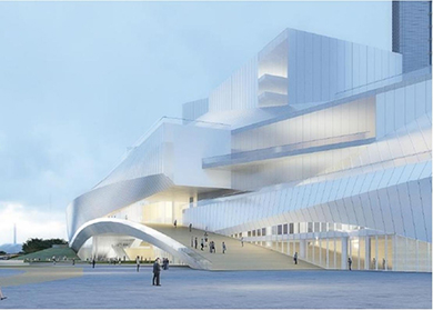 廣東(dōng)美(měi)術(shù)館、廣東(dōng)非物(wù)質文(wén)化(huà)遺産展示中心、廣東(dōng)文(wén)學館“三館合一(yī)”（